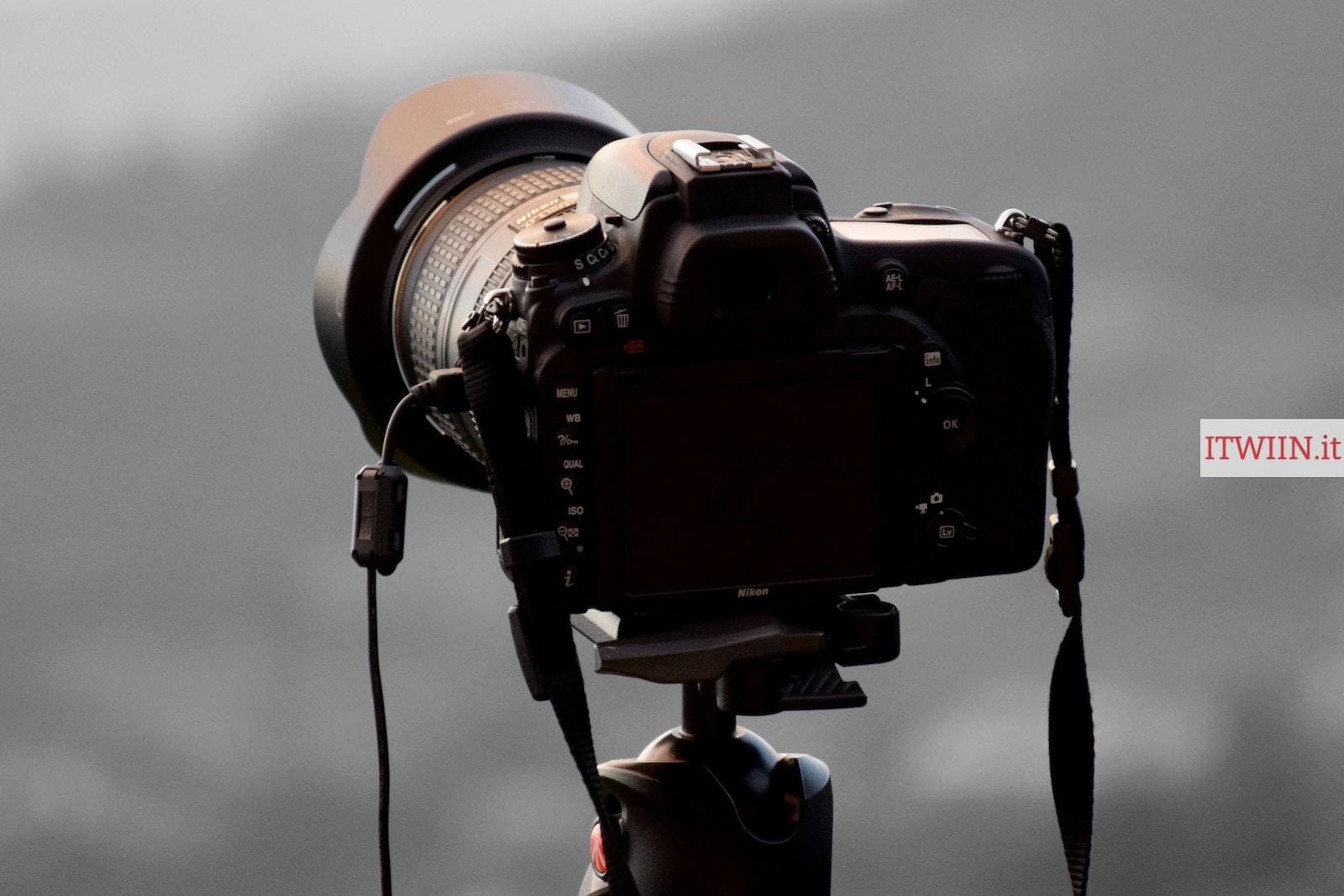 a close up of a camera on a tripod